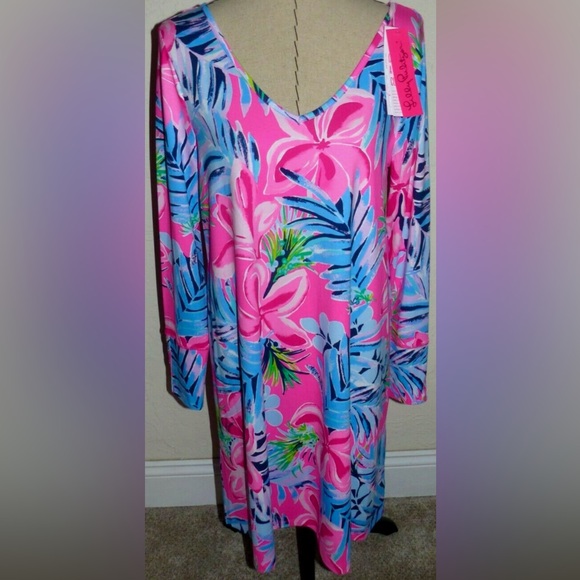 Lilly Pulitzer Dresses & Skirts - Lilly Pulitzer NWT Kaisley Dual Neck Dress Pretty In Pink Size L,XL,XXL